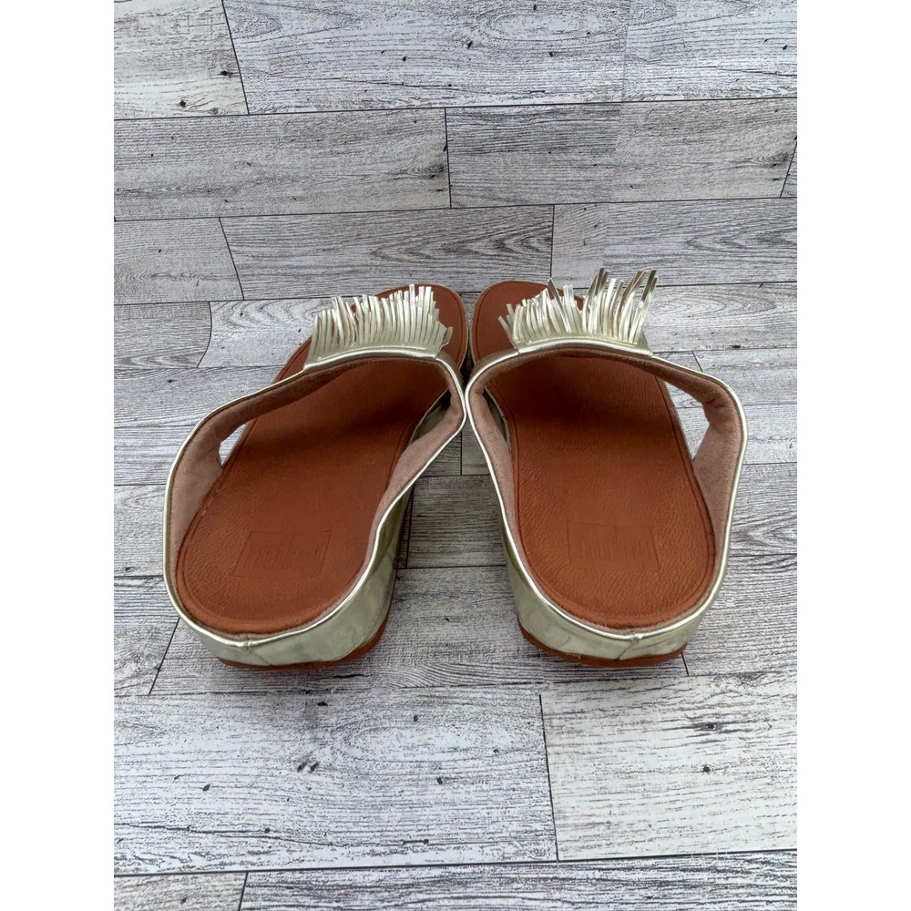 FitFlop Iqushion Ergonomic Fringe Gold Thong‎ Sandals US 7 EUR 38 - Picture 10 of 12